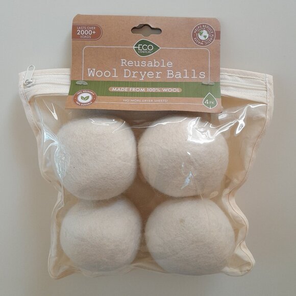 Eco Logical Reusable Wool Dryer Balls - Picture 1 of 10